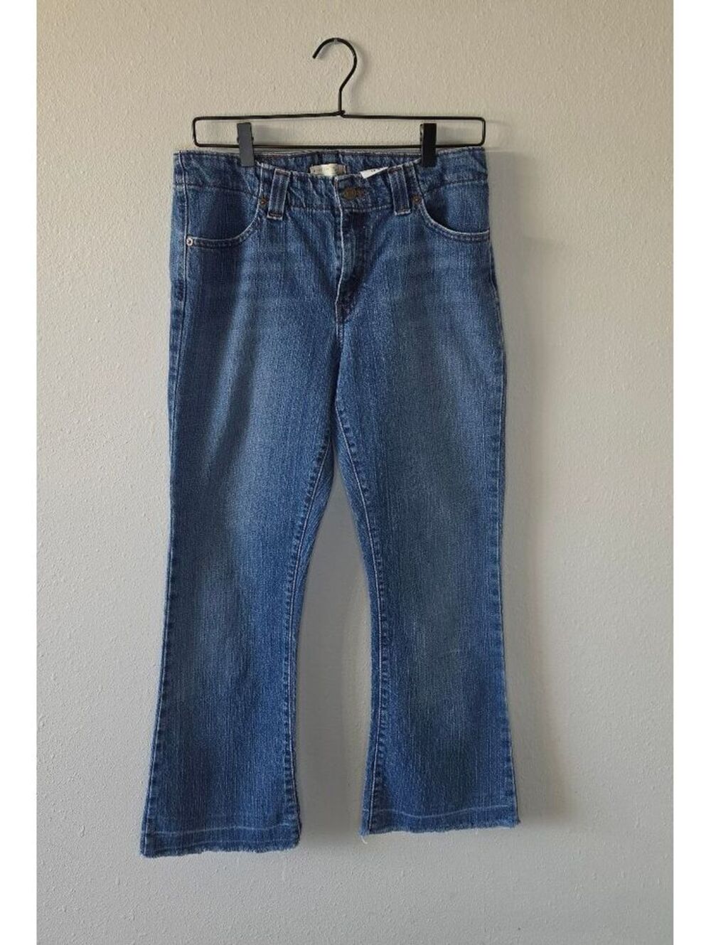 Levi’s Women’s Boot Cut Jeans Size 10 M Blue Denim Cropped Raw Hem